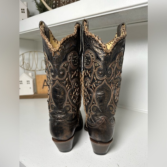 **SOLD**Corral Women’s 6.5M Western Cowboy Boots Distressed Leather Braided - Picture 6 of 9